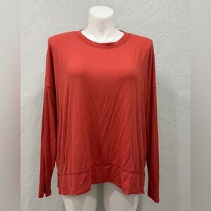 Lucky Brand Crewneck Sweater XXL Red Oversized Pullover Casual Soft Top